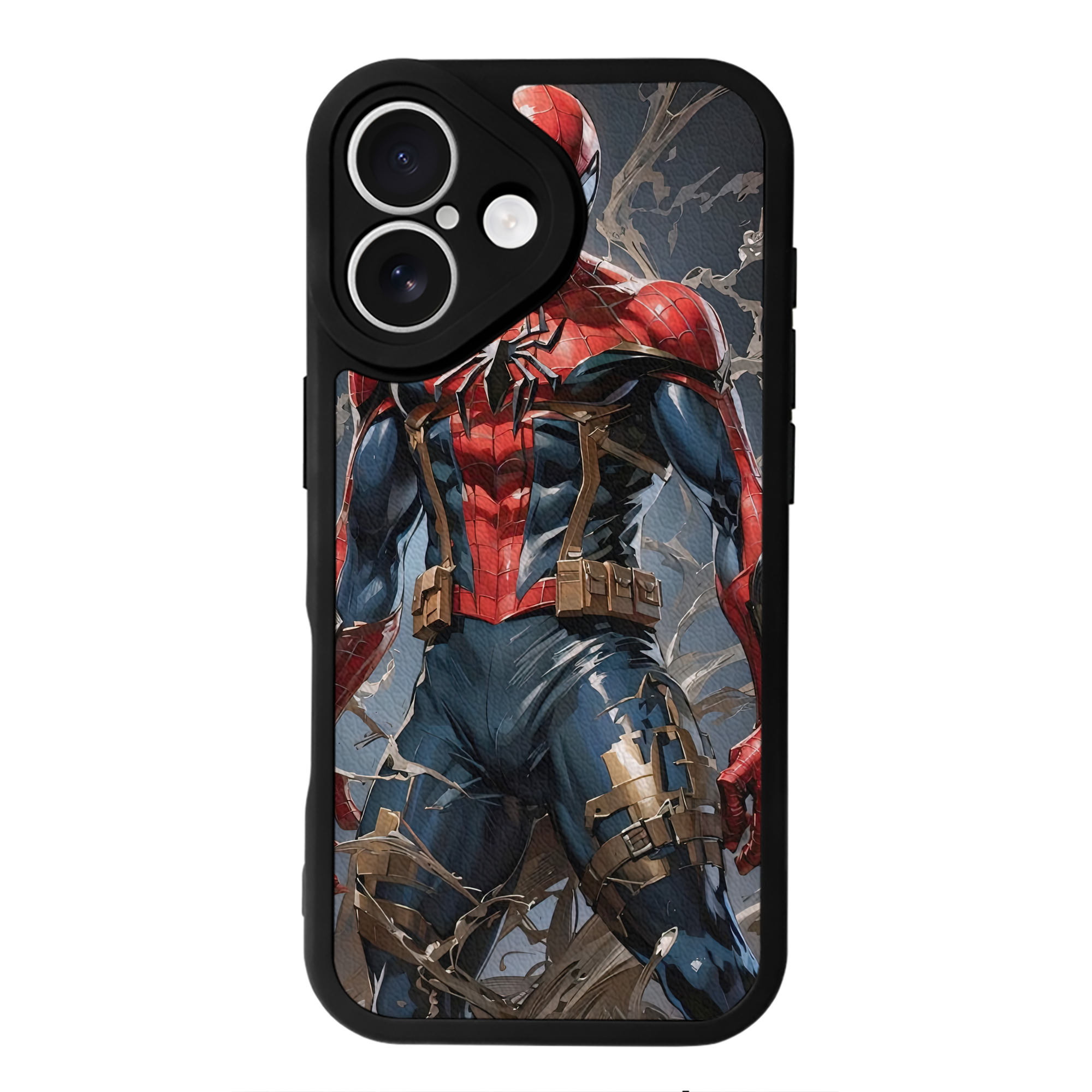 （画像用） Spider Man スパイダーマン 【iPhone 16シリーズ対応】シリコンスマホケース（レザー調） 材質：シリコン